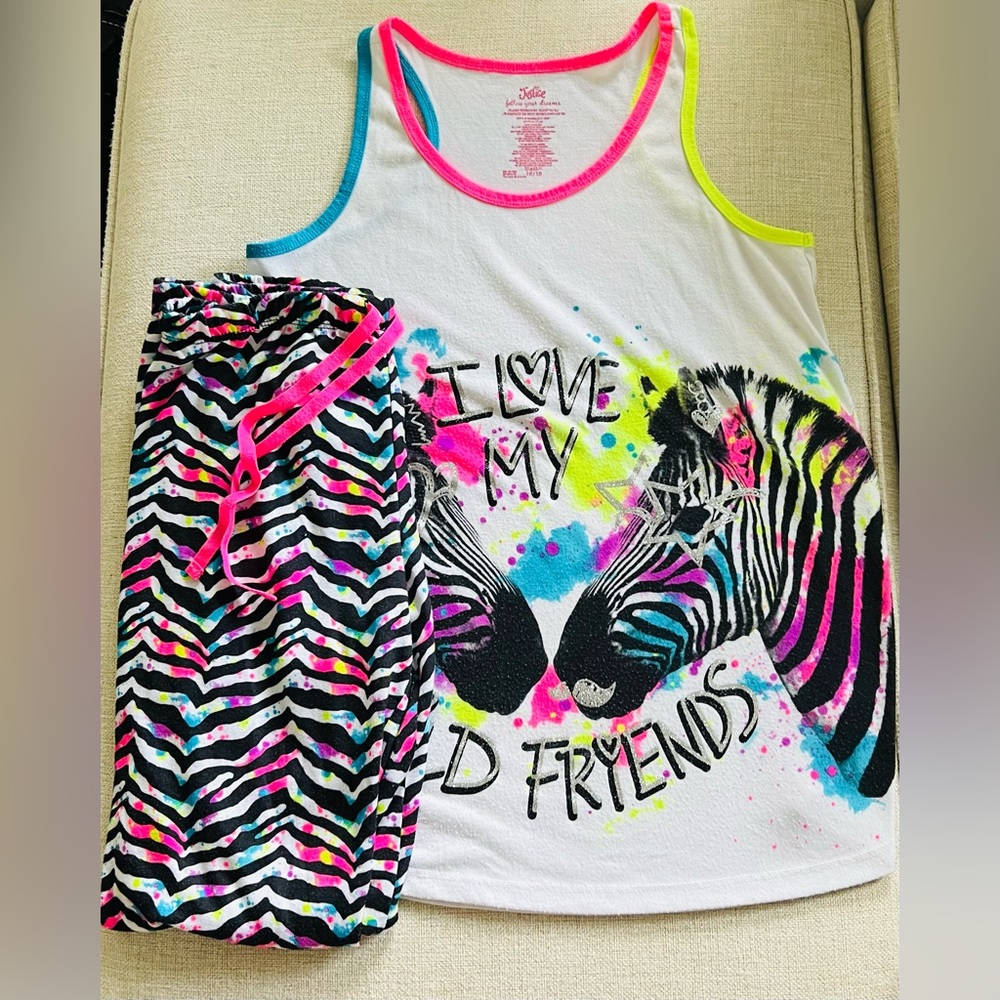 Justice 2 piece pajama set/ Girls size 16/18